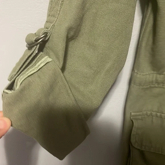 Matty M Army Green Utility anorak style Jacket with optional folded sleeves - Picture 4 of 13